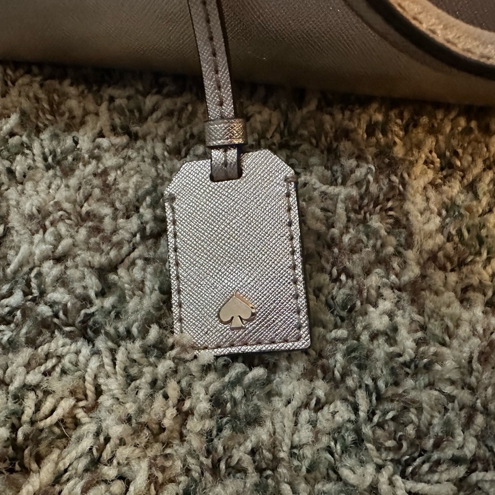 Kate Spade Metallic Champagne Saffiano Leather Dome Satchel Handbag - Picture 11 of 15